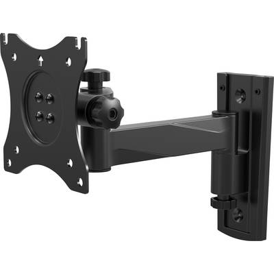 Wandbeugel voor monitoren, zwart, met verstelbare arm voor optimale positionering. Geschikt voor kantoor- of thuiswerkplekken.