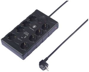 Conrad Sygonix SY-4751202 Overspanningsveilige stekkerdoos 8-voudig Zwart Randaarde stekker 1 stuk(s) aanbieding