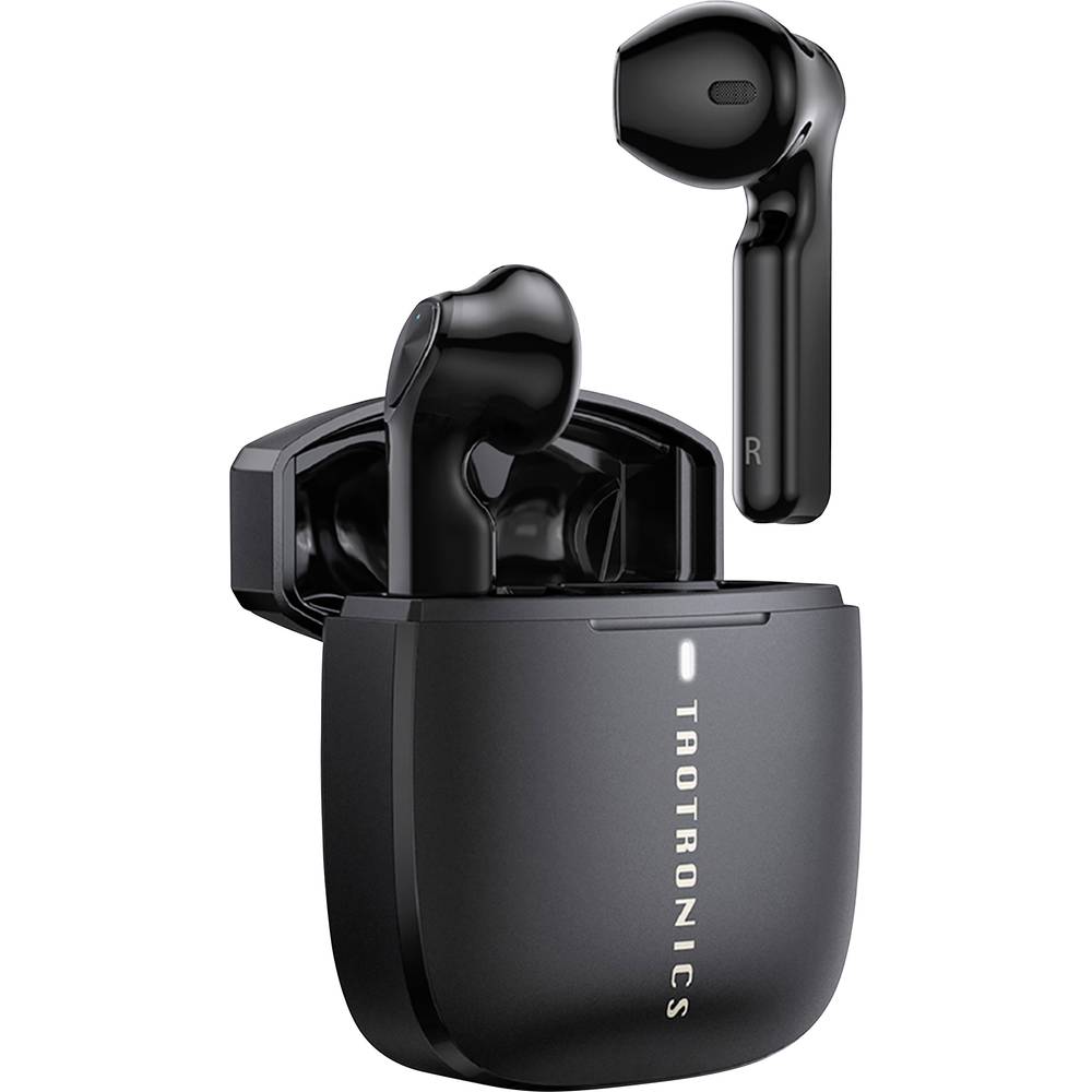 Taotronics TT-BH092 In Ear oordopjes Bluetooth Zwart Headset, Volumeregeling, Touchbesturing, Waterafstotend