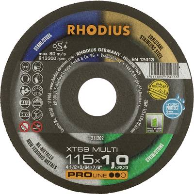 Rhodius XT69 MULTI BOX 211209 Doorslijpschijf recht 115 mm 10 stuk(s) 