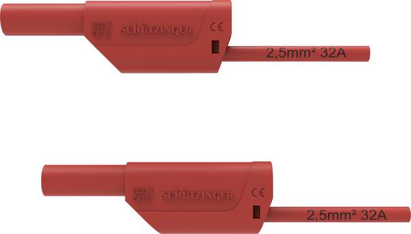 Schützinger VSFK 8500 / 2.5 / 50 / RT Veiligheidsmeetsnoer 4mm-stekker 4mm-stekker 50.00 cm Rood 1 stuk(s)