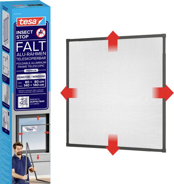 tesa FALT 55214-00001-00 Vliegenhor    Antraciet 1 stuk(s)