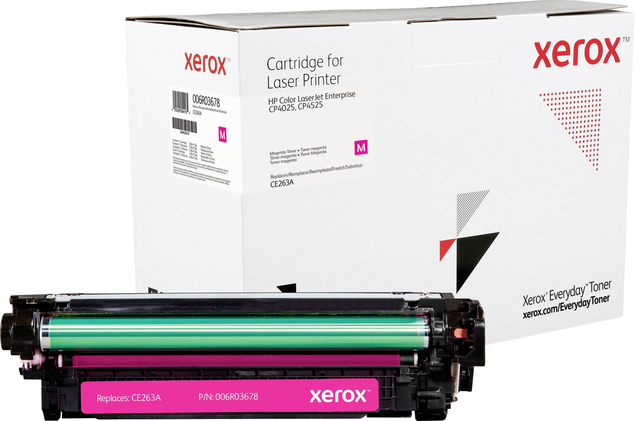 'Tonereenheid Xerox, geschikt voor HP Color LaserJet Enterprise CP4025, CM4525. Kleur: Magenta. Productcode: CE265A.'