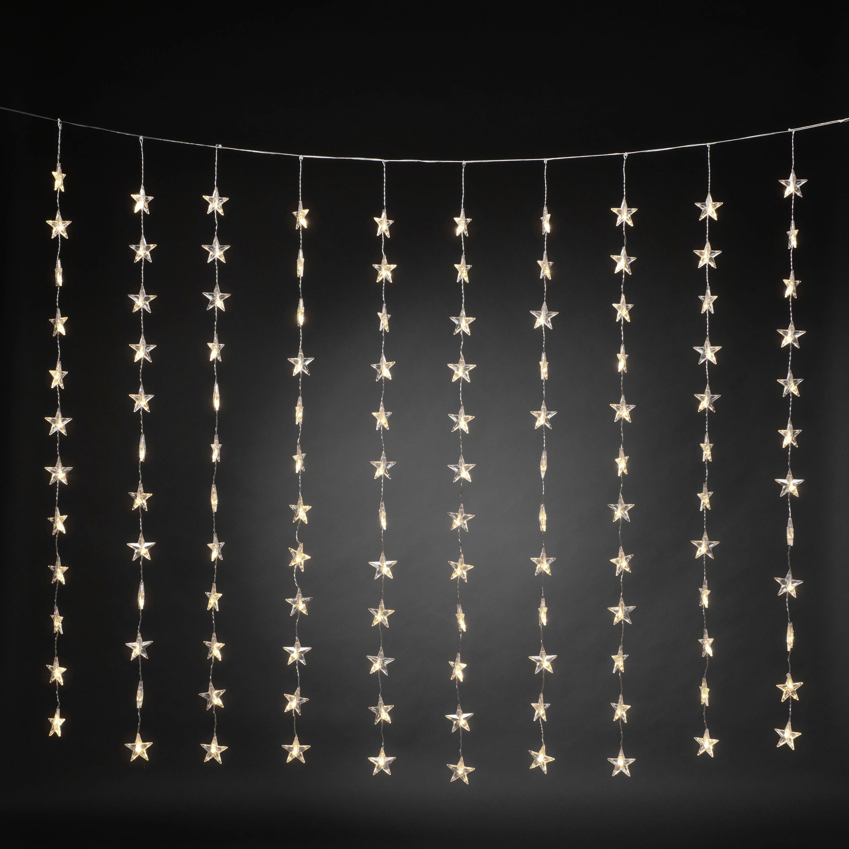 Konstsmide Lichtgordijn sterren Binnen 230 V/50 Hz Energielabel: G (A - G) 120 LED Warmwit (b x h) 140 cm x 120 cm-2