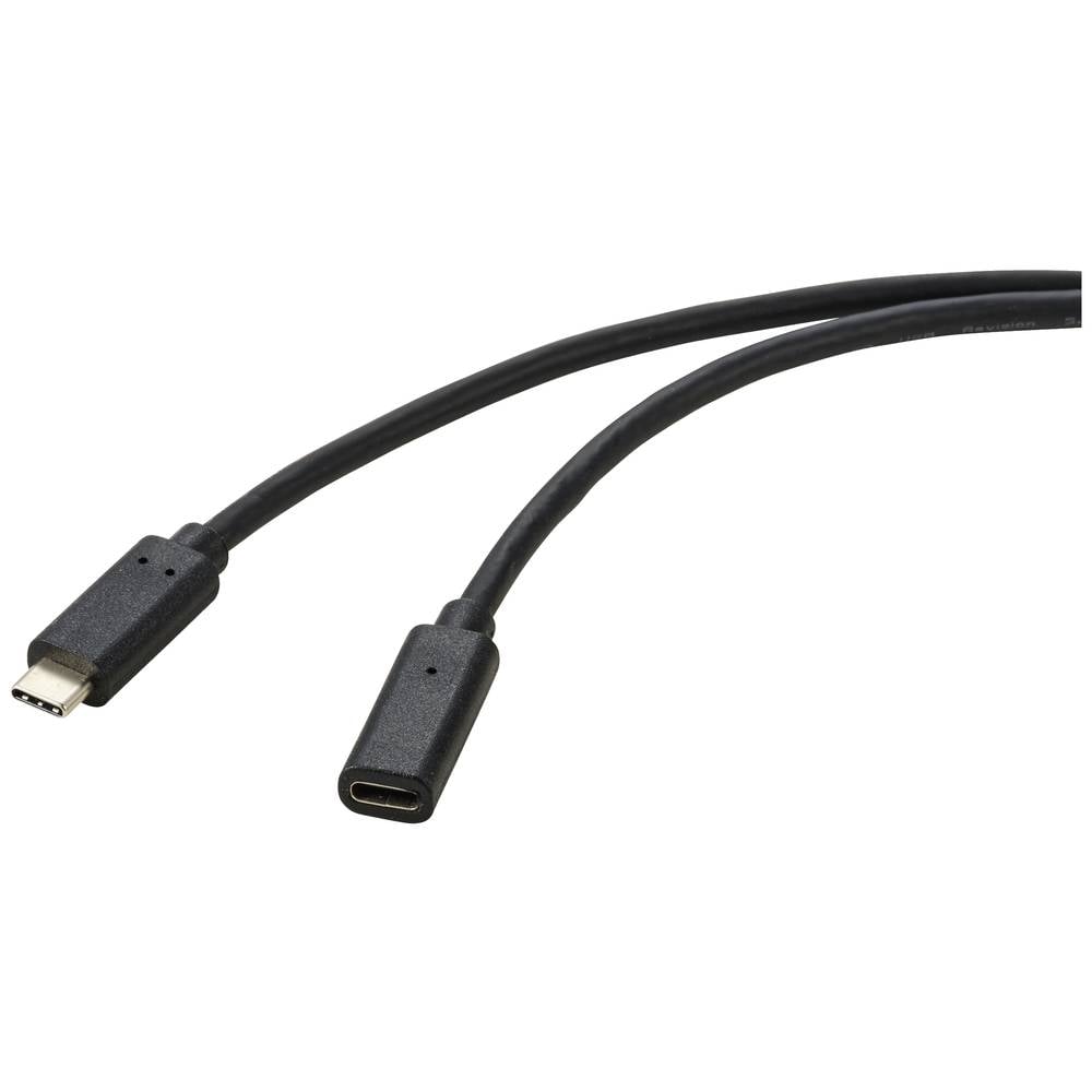 Renkforce USB-kabel USB 3.2 Gen2x2 USB-C stekker, USB-C bus 1.00 m Zwart PVC-mantel RF-4755220