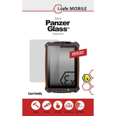 Tablet met schermbescherming van i.safe MOBILE. Uitgelichte eigenschap: Panzer Glass-technologie, robuust en krasbestendig. Model IS930.