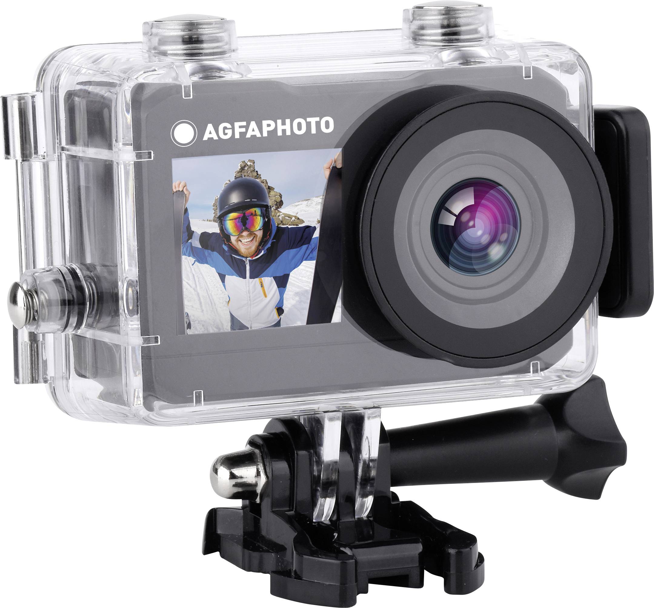 AgfaPhoto Action Cam Actioncam 4K, Dualdisplay, Waterdicht, WiFi, Slow