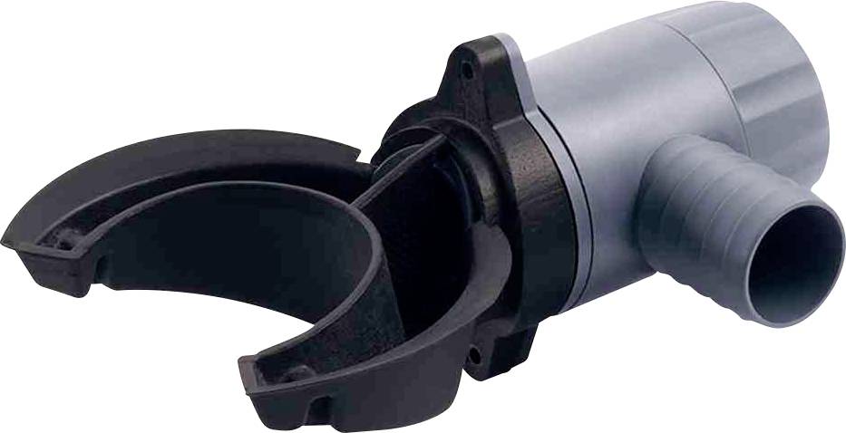 Een kunststof golfbuisverbinder met vergrendelingsmechanisme, geschikt voor het aansluiten van flexibele buizen in ventilatiesystemen.