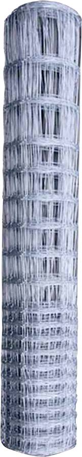 Rol metaaldraadgaas, verticaal staand, nauw geweven, zilverkleurig, geschikt voor landbouw of veeteelt.