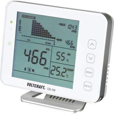 VOLTCRAFT CO-110 Kooldioxidemeter 0 - 5000 ppm Met datalogger Kalibratie Fabrieksstandaard (zonder certificaat) 