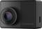 Zwarte Garmin dashcam met lens en gestructureerde behuizing, rechterkant met merklogo zichtbaar.