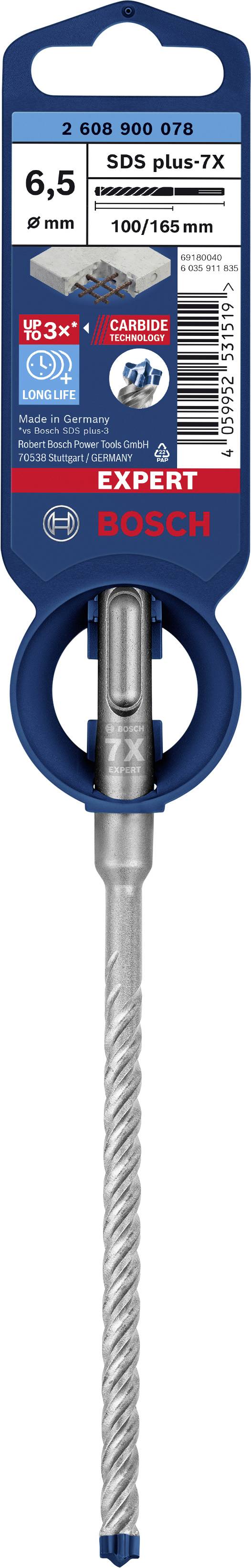 Bosch boor 'Expert SDS plus-7X', diameter: 6,5 mm, lengte: 100/165 mm, geschikt voor betonboringen.