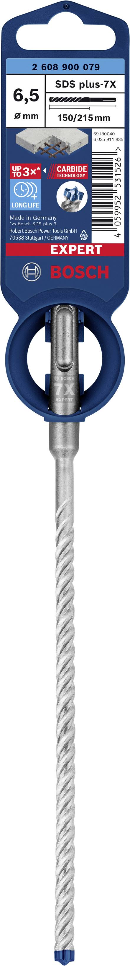 Bosch boor, 6,5 mm diameter, 100 mm lengte, geschikt voor betonboren. Verpakking toont merk en maatinformatie.