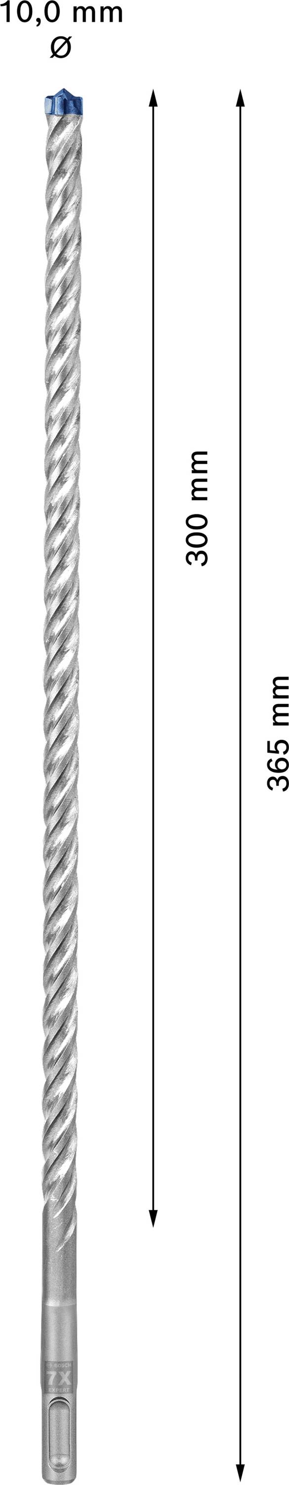 Boor met 10,0 mm diameter en 365 mm totale lengte. Bruikbare lengte bedraagt 300 mm.