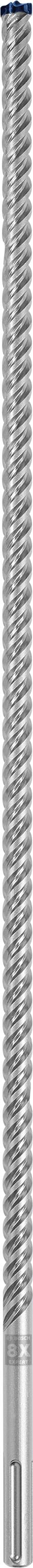 Lange, zilverkleurige metalen deel met schroefdraad.