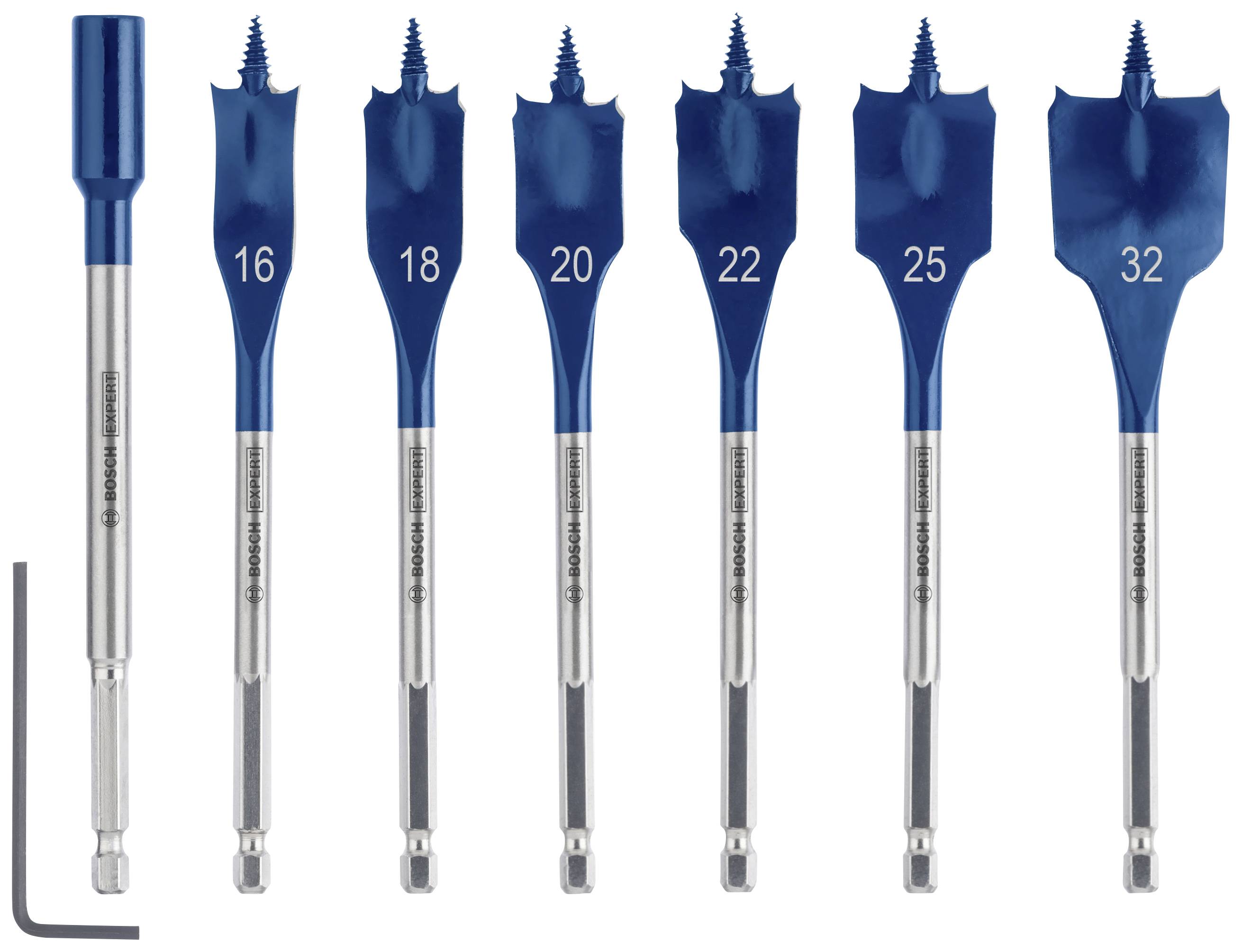 Bosch Accessories 2608900334 Hout-freesboorset 7-delig 16 mm, 18 mm, 20 mm, 22 mm, 25 mm, 32 mm Gezamenlijke lengte 152 