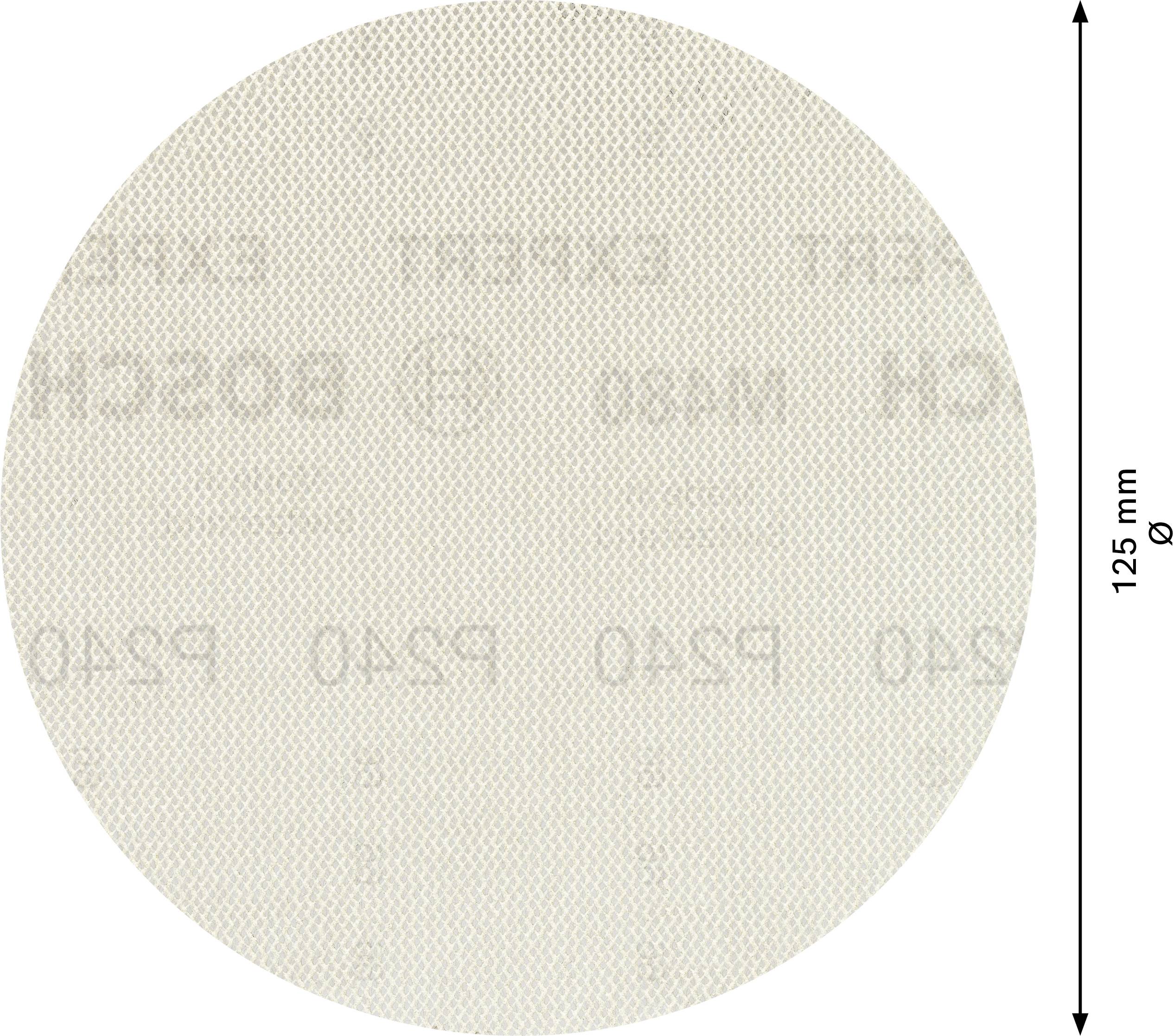 Ronde schuurschijf, diameter 125 mm. Opdruk: 'BOSCH', 'P240'.
