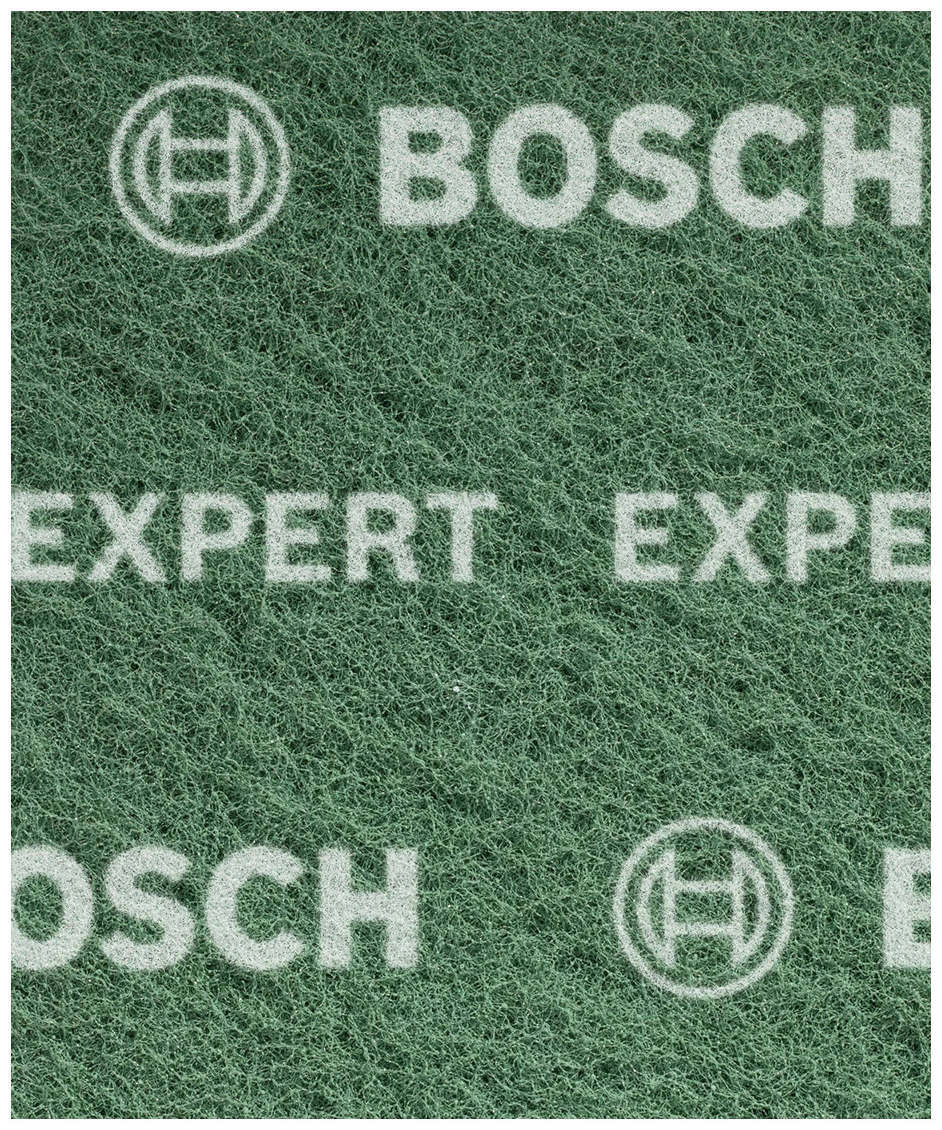 Groene schuurmat met witte tekst: 'BOSCH' en 'EXPERT'. Logo inbegrepen.