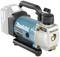 Accugestuurde vacuümpomp van Makita, model DVP180, met een blaue behuizing, zwarte handgreep en grijze aansluiting voor een accu.