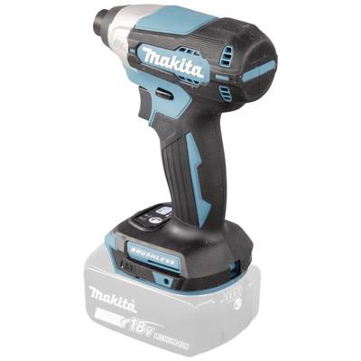 'Accuschroevendraaier van Makita, zwart-blauw design, 18V Li-Ion accu, borstelloze motor voor efficiënte prestaties.'