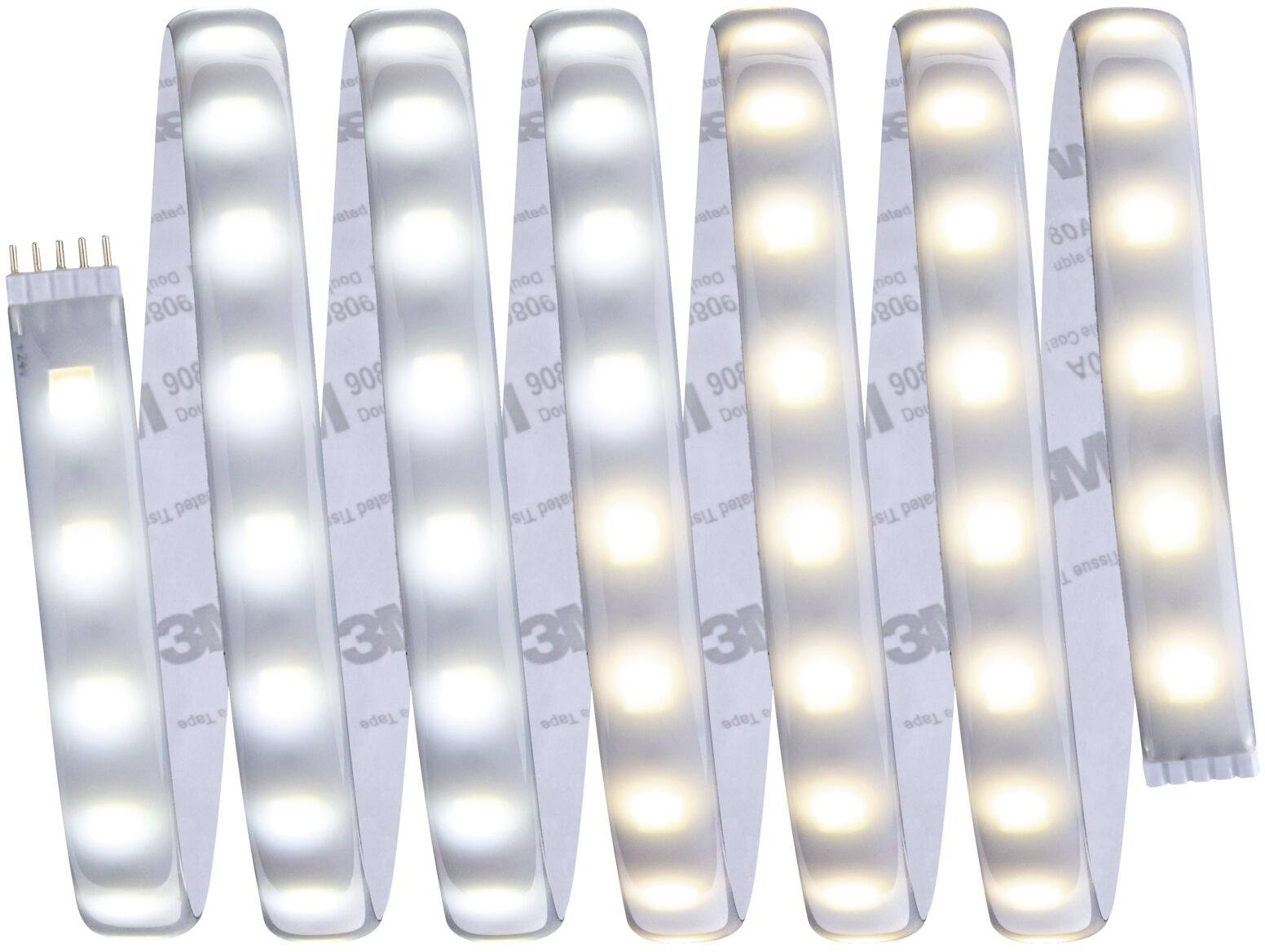 Een flexibele LED-strip met gelijkmatig verdeelde lichten, ideaal voor decoratieve verlichting of het accentueren van ruimtes.