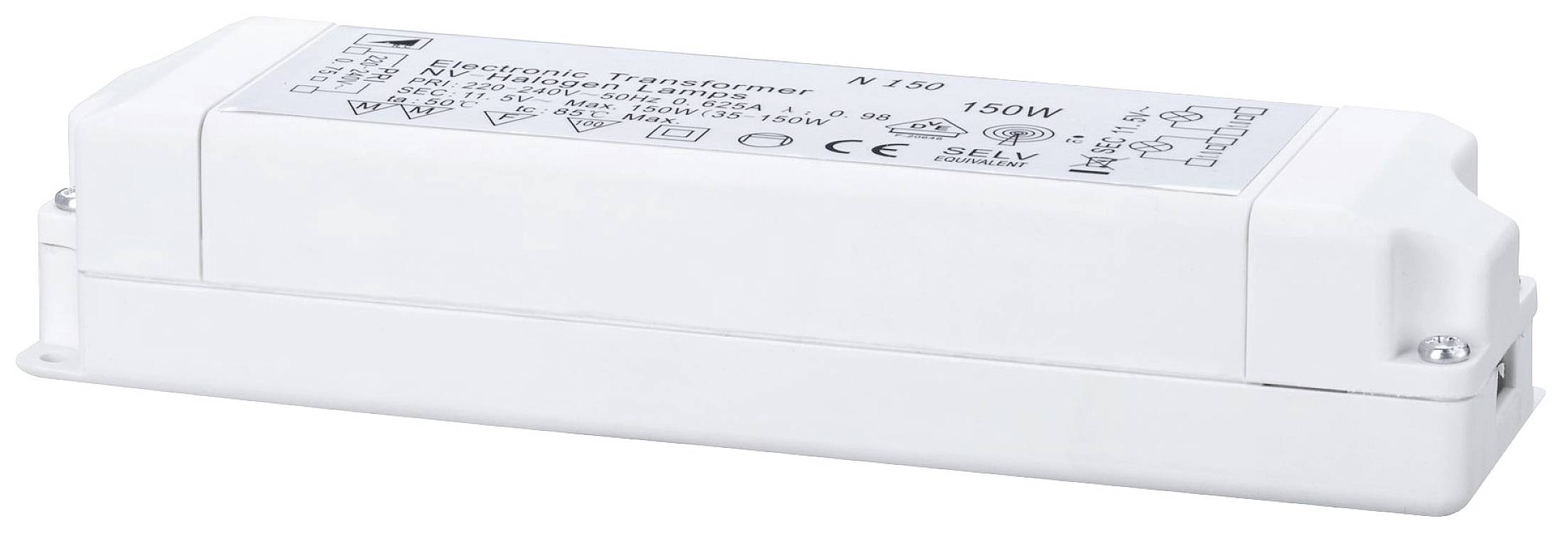 Een rechthoekige witte LED-driver van Kempten Electronic met meerdere symbolen en specificaties op de bovenzijde te zien.