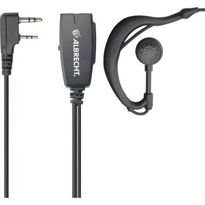 Headset met oorhaak en 3,5-mm-jackplug. Merk 'Albrecht'. Geschikt voor handsfree bellen en ruisonderdrukking.