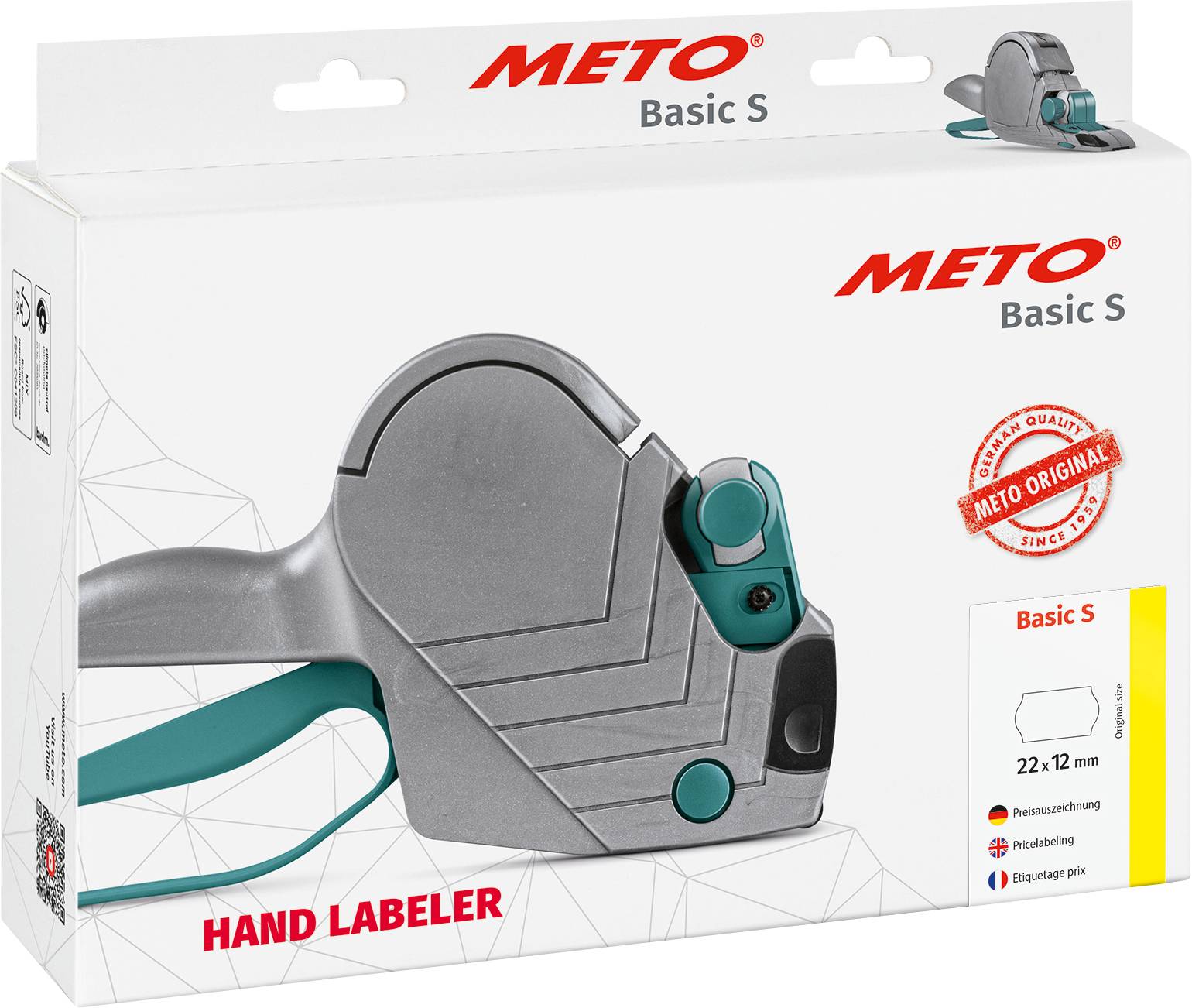 METO Prijsapparaat Basic S Aantal drukregels: 1 Grijs-3