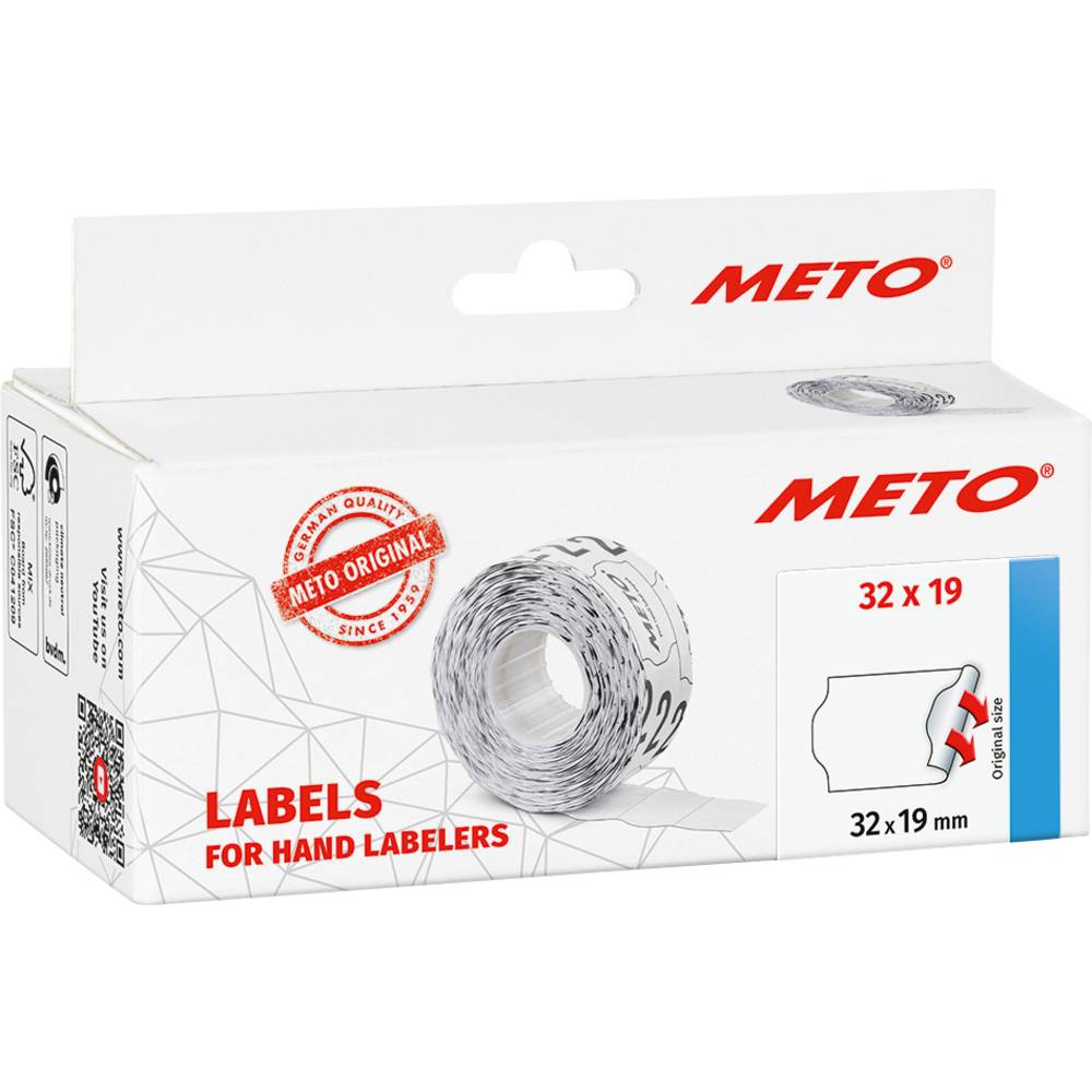 METO Prijslabels 30007366 Permanent Breedte etiket: 32 mm Hoogte etiket: 19 mm Wit 1 stuk(s)