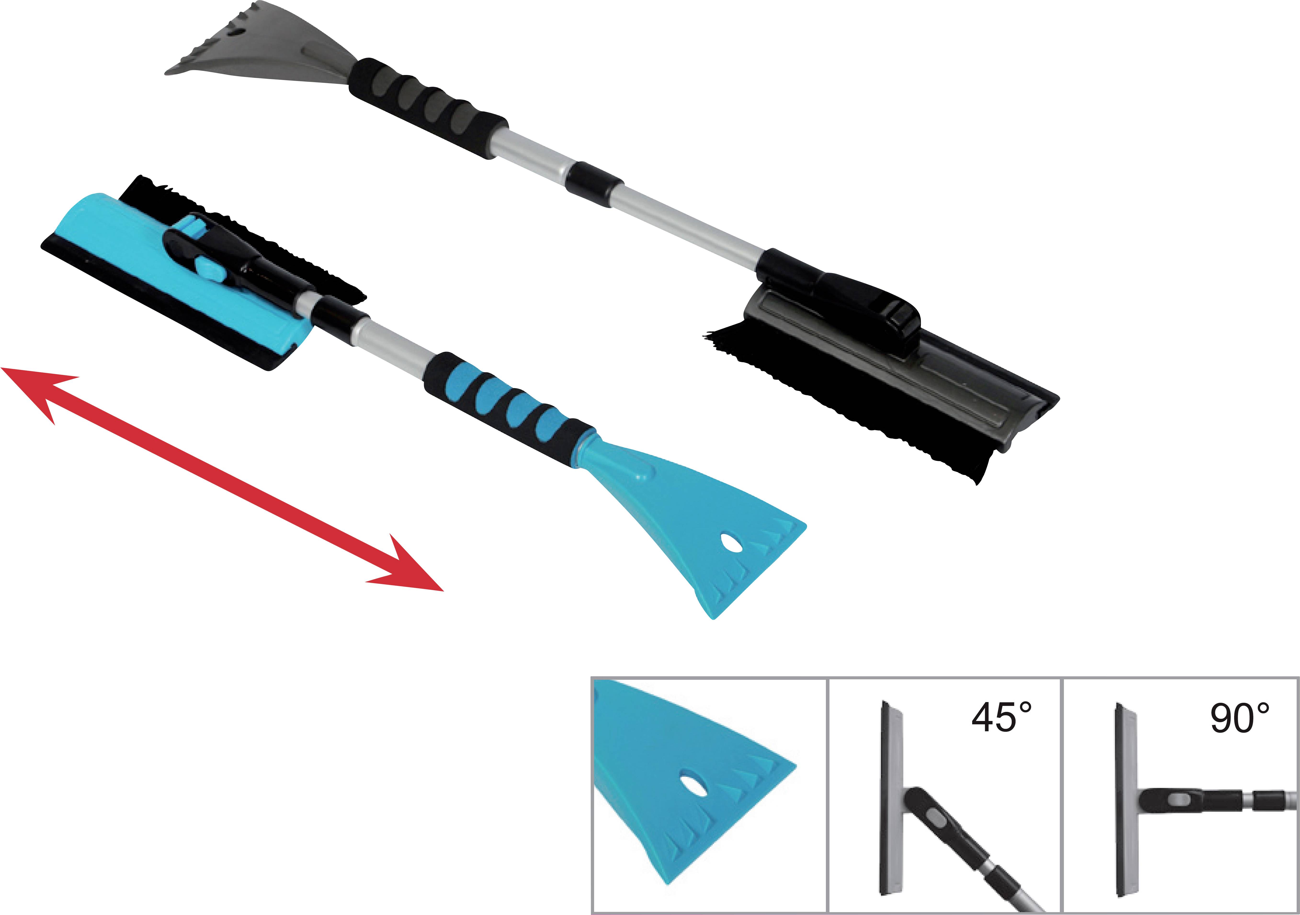 IWH Aluminium IJskrabber / sneeuwbezem Uittrekbaar, Softgrip (l x b x h) 48 x 15 x 11 cm Auto, SUV, Van, Camper Blauw