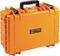 Een oranje, robuuste koffer met een zwarte handgreep en de tekst 'outdoor.cases Type 5000' op de voorkant.