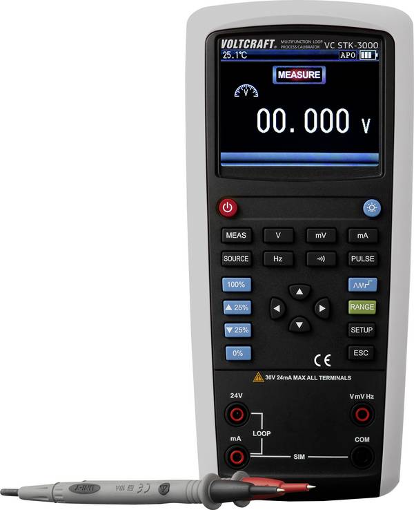 VOLTCRAFT VC STK-3000 Stroomluskalibrator  Spanning, Stroomsterkte, Frequentie