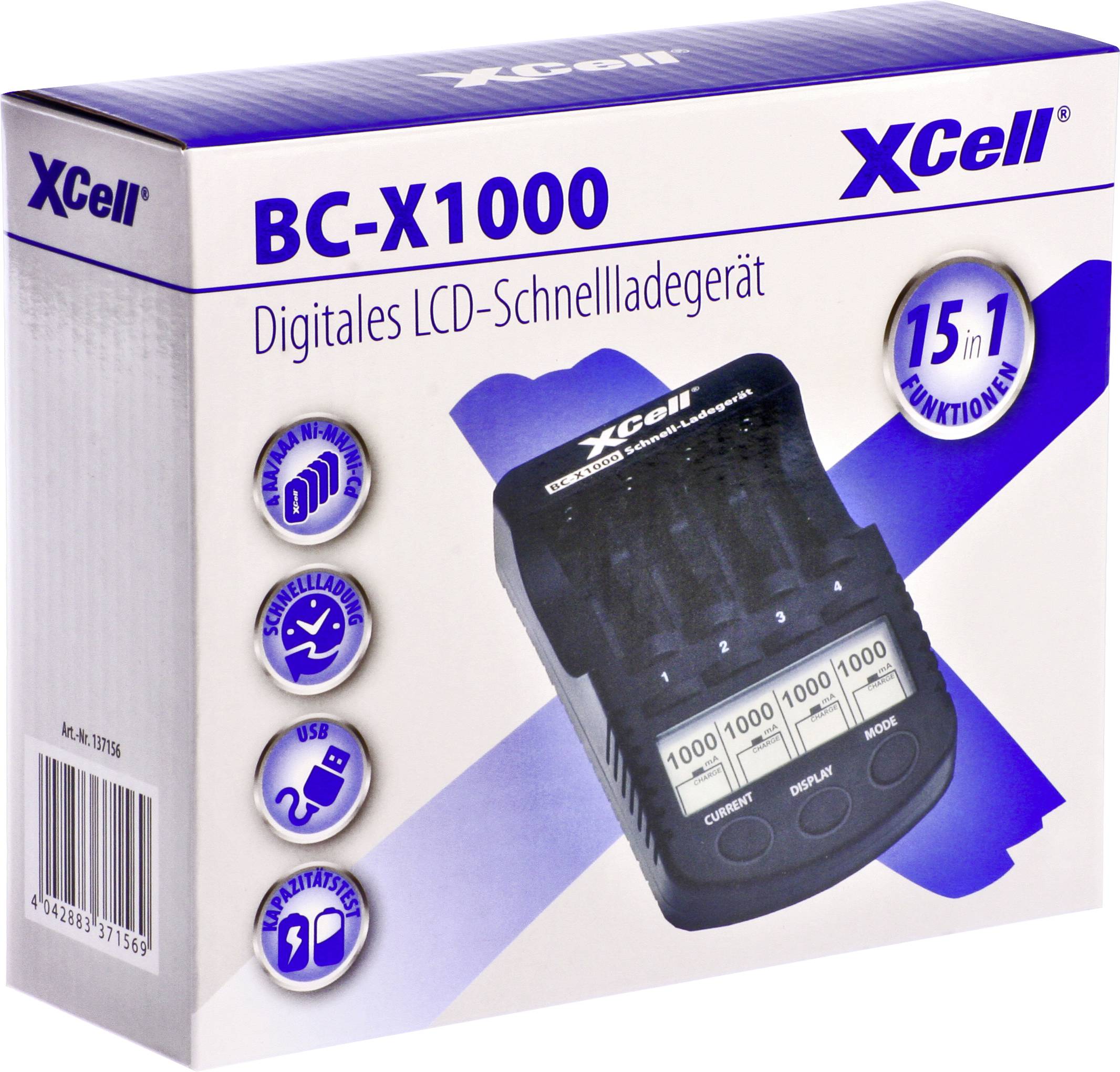 XCell 137156 Snellader NiMH, NiCd AA (penlite), AAA (potlood)-1