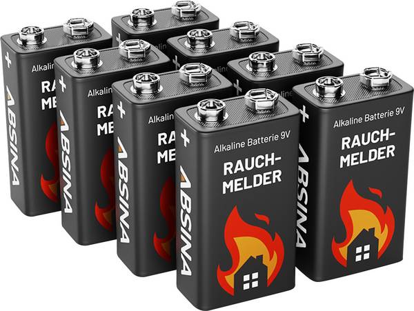 Absina 401005-8 9V batterij (blok) Alkaline 9 V 8 stuk(s)
