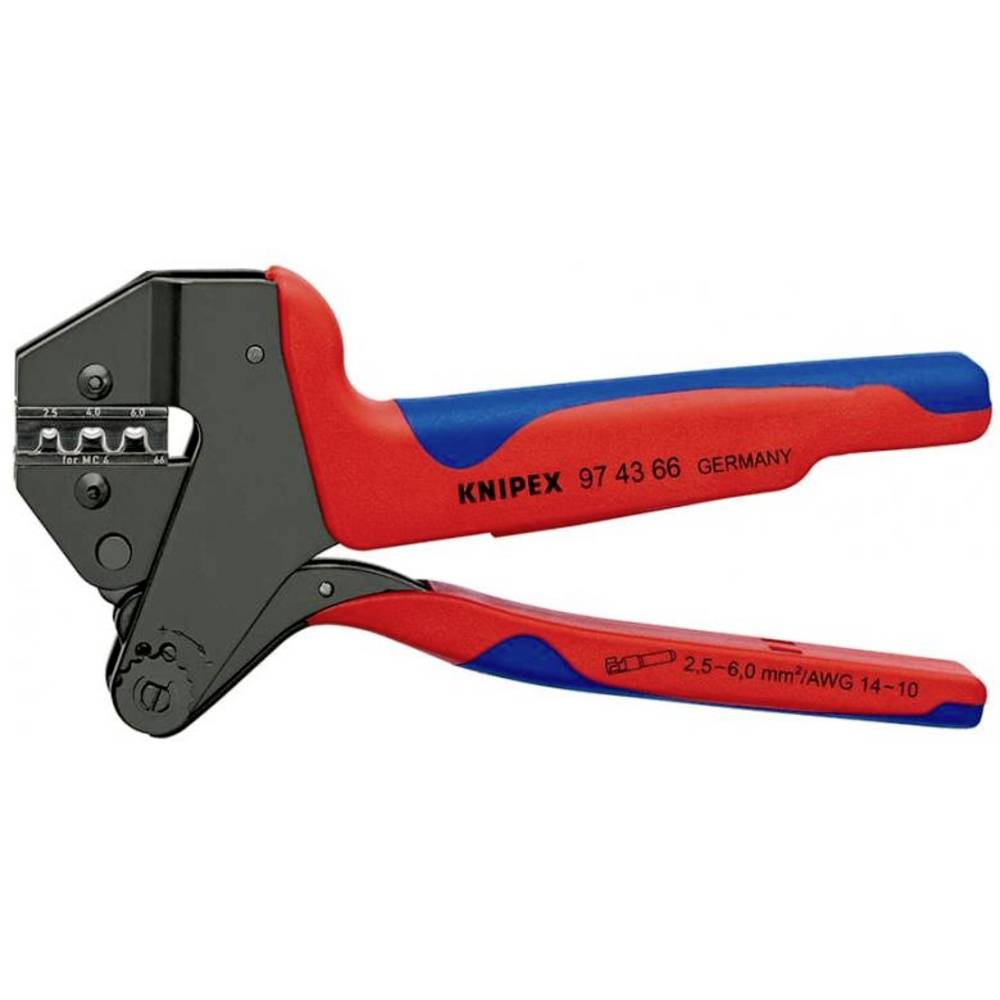 Knipex - 97 43 66 - 1 stuks - 0.5 tot 6 mm² - Incl. verwisselbare krimpinserts - Rood/Blauw