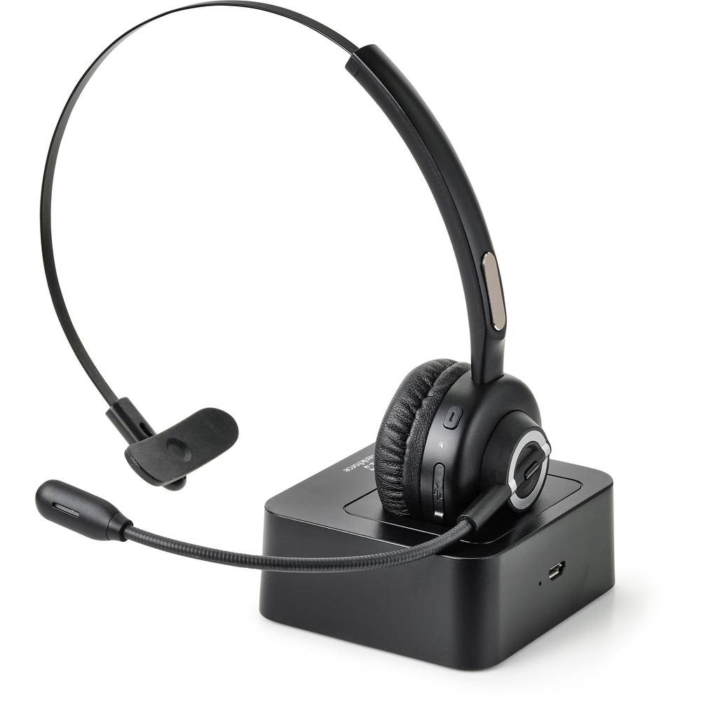 Renkforce RF-PHS-500 Over Ear headset Telefoon Bluetooth Zwart Ruisonderdrukking (microfoon)