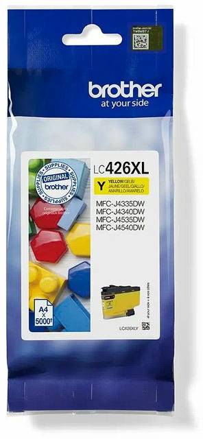 Brother LC426XL inktcartridge in Geel voor MFC-J4335DW en andere modellen. Capaciteit voor 5000 pagina's in A4-formaat.