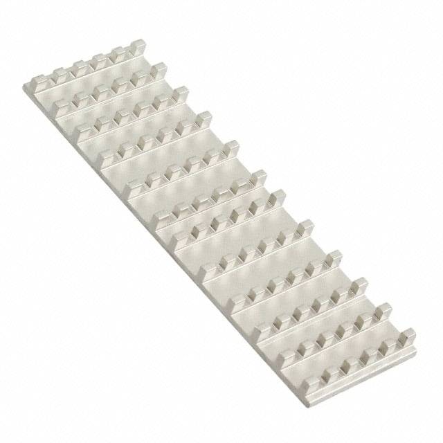 Een lange witte LEGO-Technic-tandheugel met gelijkmatig verdeelde verhogingen voor verbinding of constructie.