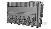 3D-model van een mechanisch tandwiel of aandrijvingsonderdeel met meerdere symmetrische tanden en gestructureerde oppervlakken.