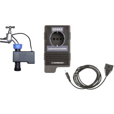 Lekwaterdetector met sensor en kabel voor waterkraanbewaking. Apparaat voor het detecteren van waterlekken met stopcontact.