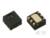 'HTU21' Sensor in chipvorm, voor- en achterkant. Compact, met elektronische contactpunten. Wordt gebruikt voor het meten van luchtvochtigheid en temperatuur.