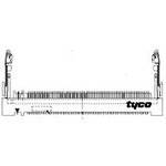 'Tyco'-logo op een technisch onderdeel, vermoedelijk een connector of adapter, met zichtbare bevestigingen aan de zijkant.