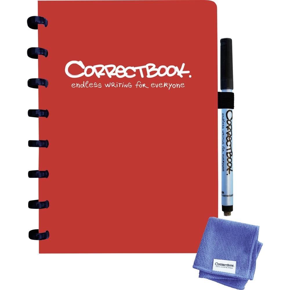 Uitwisbaar notitieboek | Correctbook | Rood | A5 | Blanco