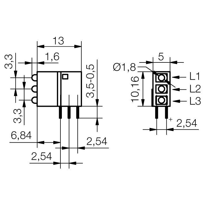 Signal Construct LED-module Geel (l x b x h) 15 x 5 x 14 mm Bulk-1