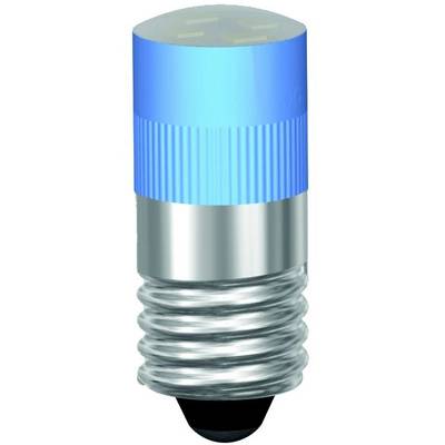Een blauwe LED-lamp met E27-fitting.