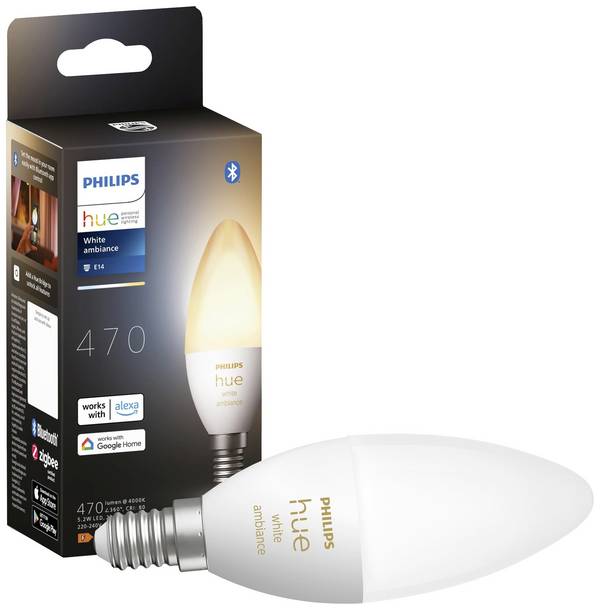 Philips Hue LED-lamp (uitbreiding) 871951435665800 Energielabel: G (A - G) Hue White Amb. Einzelpack 470lm E14 5.2 W Warmwit tot koudwit