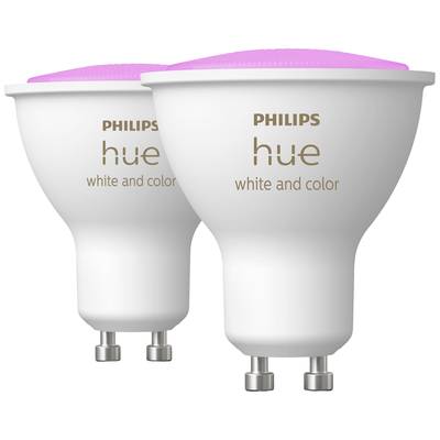 Philips Lighting Hue LED-lamp (2 stuks) 871951434008400 Energielabel: G (A - G) Hue White & Col. Amb. GU10 Doppelpack 2x