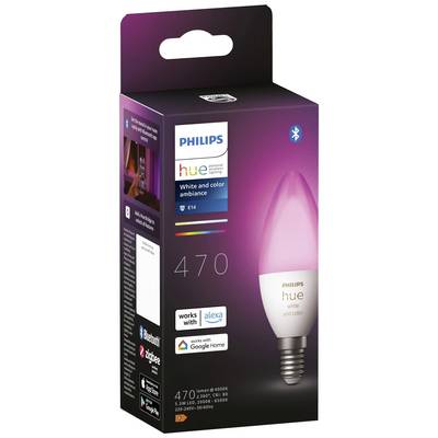PHILIPS Hue White & Color Ambiance - Slimme LED-vlamlamp E14 - 5.5W - Bluetooth compatibel-0