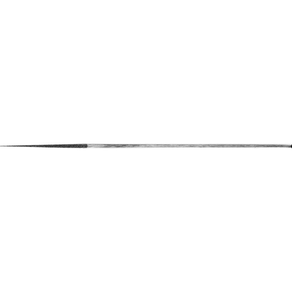Een lange, dunne metalen staaf met een fijne punt, die mogelijk wordt gebruikt als gereedschap voor precisiewerk of als meetinstrument.