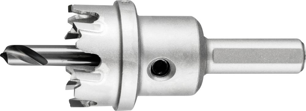 Metaalboor met scherpe tanden en geïntegreerde centreerboor, geschikt voor het boren van precisiegaten in metalen oppervlakken.